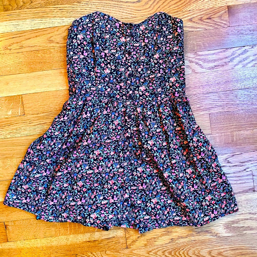 Pins & Needles Strapless Floral Mini Dress - XS